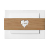 Bandeau De Faire-part Coeur de papier sur bois avec mariage monogramme (Devant Example)