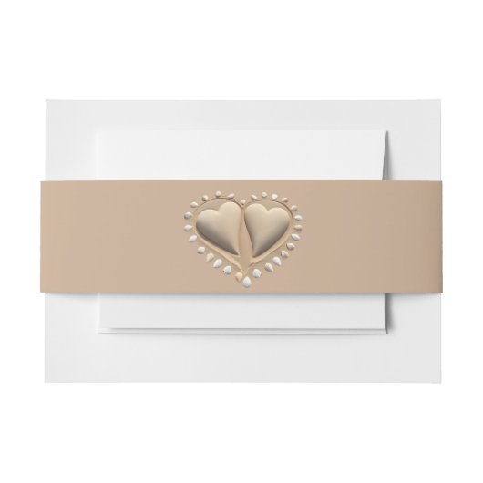 Bandeau De Faire-part Coeurs de sable de plage (Devant Example)