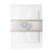 Bandeau De Faire-part Coeurs et ruban - Blanc/Argent (Devant example)