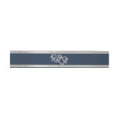 Bandeau De Faire-part Coeurs et ruban - Bleu/Argent (Plat)