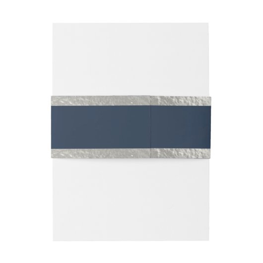 Bandeau De Faire-part Coeurs et ruban - Bleu/Argent (Dos Example)