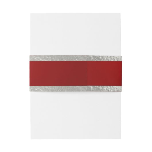 Bandeau De Faire-part Coeurs et ruban - Crimson/Argent (Dos Example)