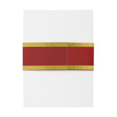 Bandeau De Faire-part Coeurs et ruban - Crimson/Or (Dos Example)