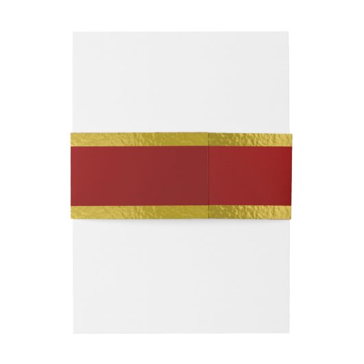 Bandeau De Faire-part Coeurs et ruban - Crimson/Or (Dos Example)