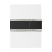 Bandeau De Faire-part Coeurs et ruban - Noir/Argent (Dos Example)