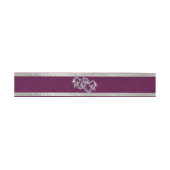 Bandeau De Faire-part Coeurs et ruban - Violet/Argent (Plat)