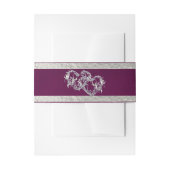 Bandeau De Faire-part Coeurs et ruban - Violet/Argent (Devant example)