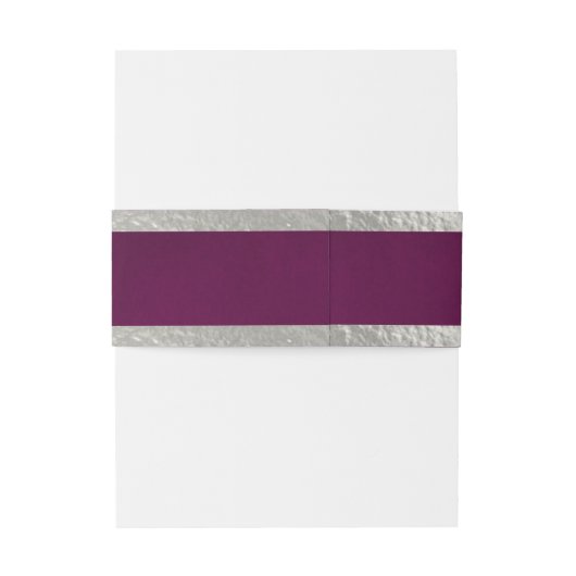 Bandeau De Faire-part Coeurs et ruban - Violet/Argent (Dos Example)