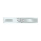 Bandeau De Faire-part Cœurs & Ruban - Argent/Argent (Plat)