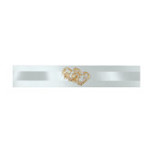 Bandeau De Faire-part Cœurs & Ruban - Argent/Or (Plat)