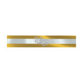 Bandeau De Faire-part Cœurs & Ruban - Or/Argent (Plat)