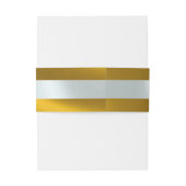 Bandeau De Faire-part Cœurs & Ruban - Or/Argent (Dos Example)