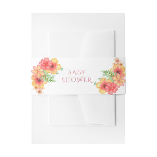 Bandeau De Faire-part Coin de fleurs à l'aquarelle chic pour Baby Shower