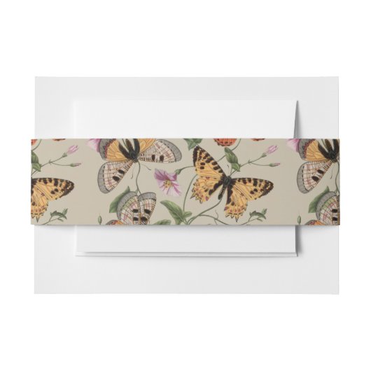 Bandeau De Faire-part Collection de la papillon Moth Nature Dessin (Devant Example)