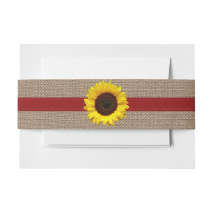 Bandeau De Faire-part Collection de Mariages de tournesol rustique - Rou