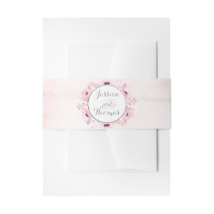 Bandeau De Faire-part Collection de Mariages floraux rose-printemps