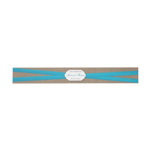 Bandeau De Faire-part Collection de Mariages Rustic Blue Bow (Plat)