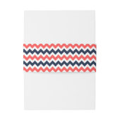 Bandeau De Faire-part Collection Mariage moderne Chevron Marine & Coral (Dos Example)