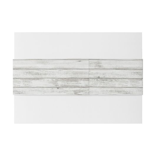 Bandeau De Faire-part Collection Nautique blanchie à la chaux Wood Beach (Dos exemple)