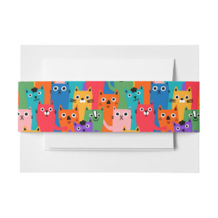 Bandeau De Faire-part Colorful cats