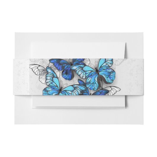 Bandeau De Faire-part Composition des papillons blancs et bleus (Devant Example)