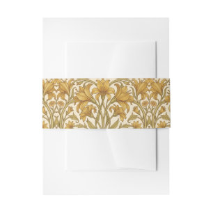Bandeau De Faire-part Conception florale vintage de William Morris Golde