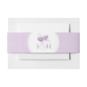 Bandeau De Faire-part cônes de pin mariage art toile ceinture violet (Devant Example)