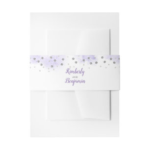 Bandeau De Faire-part Confetti en Parties scintillant d'argent et Mariag