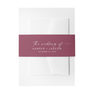 Bandeau De Faire-part Coordonnée aquarelle moderne Mariage rouge