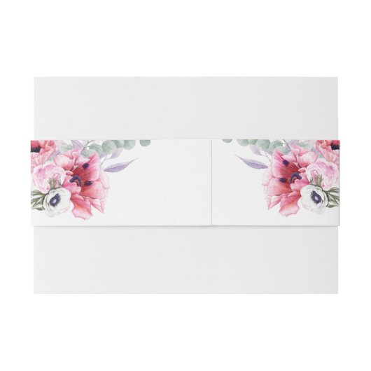 Bandeau De Faire-part Coquelicots aquarelle rose chic (Dos exemple)