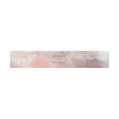 Bandeau De Faire-part Coral Grey Moderne Abstrait Brushstrokes Mariage (Plat)