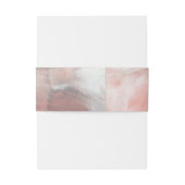 Bandeau De Faire-part Coral Grey Moderne Abstrait Brushstrokes Mariage (Dos Example)