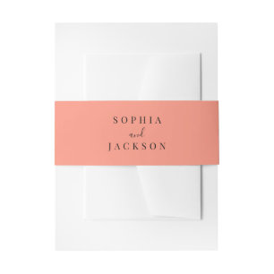 Bandeau De Faire-part Coral Pop Moderne Minimaliste Invitation Bande Bel