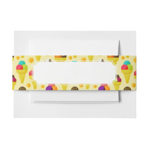 Bandeau De Faire-part Cornets de crème glacée colorés de bande dessinée