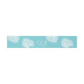 Bandeau De Faire-part Côte Mer Blanche Corail Couple's Initials Mariage (Plat)