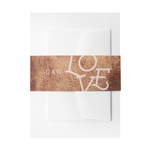 Bandeau De Faire-part Couleur en cuivre peint mariage simple moderne (Devant example)