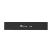 Bandeau De Faire-part Couleur solide Moderne Noir de base Monogramme (Plat)