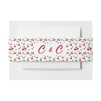 Bandeau De Faire-part Couple Cerise Rose & Rouge Mariage