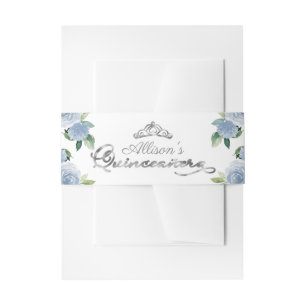 Bandeau De Faire-part Couronne de Fleurs Quinceanera Bleu Clair Tiara Ar