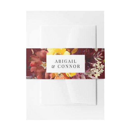 Bandeau De Faire-part Couronne de l'automne rustique Marsala orange brûl (Devant example)