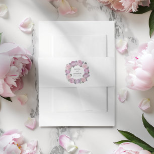 Bandeau De Faire-part Couronne florale rose moderne pour mariage