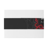 Bandeau De Faire-part Crâne éffrayant et roses rouges Halloween Mariage (Dos exemple)