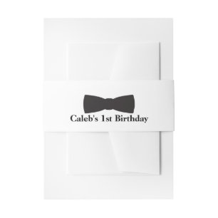 Bandeau De Faire-part Cravate Bow noir et blanc Tuxedo Boys Party