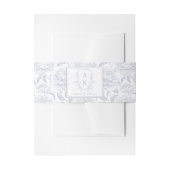 Bandeau De Faire-part Crest Monogram Dusty Mariage bleu (Devant example)