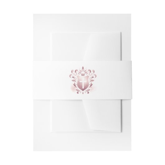 Bandeau De Faire-part Crête et croix roses poussiéreuses (Devant example)