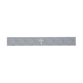 Bandeau De Faire-part Croix Perle Rose (Plat)