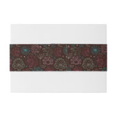 Bandeau De Faire-part cru de papier peint de l'Inde de fleur de paon (Dos exemple)