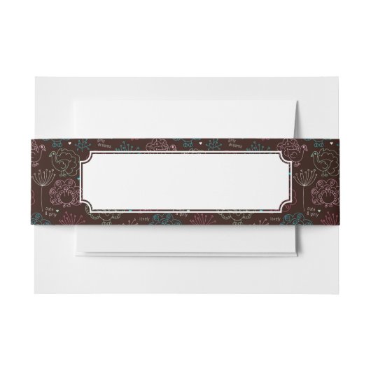 Bandeau De Faire-part cru de papier peint de l'Inde de fleur de paon (Devant Example)