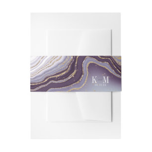 Bandeau De Faire-part Crystal Agate Mariage Amethyst ID825