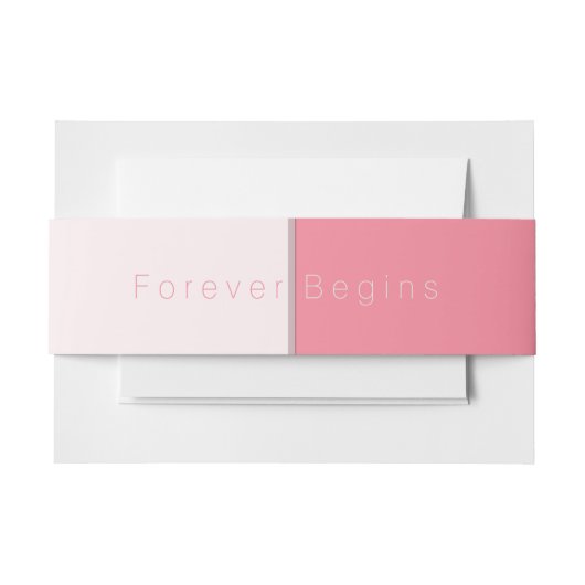 Bandeau De Faire-part Custom Forever lance le Mariage rose Rose (Devant Example)